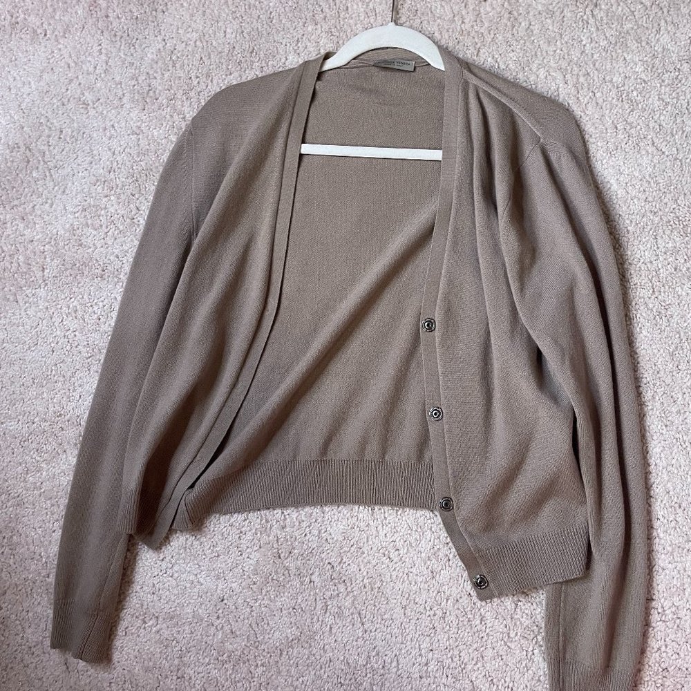 Bottega Veneta Tan Cashmere Sweater Cardigan Size M